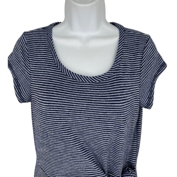 T by Talbots Tie Front Striped Maxi Dress Blue and White Size Petite S - Picture 2 of 10